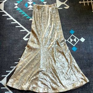 Line and Dot champagne gold sequin maxi skirt